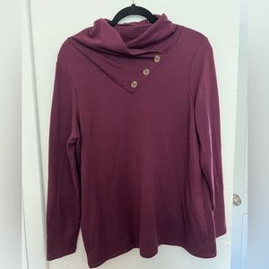 Chicos Maroon Button Tunic.
